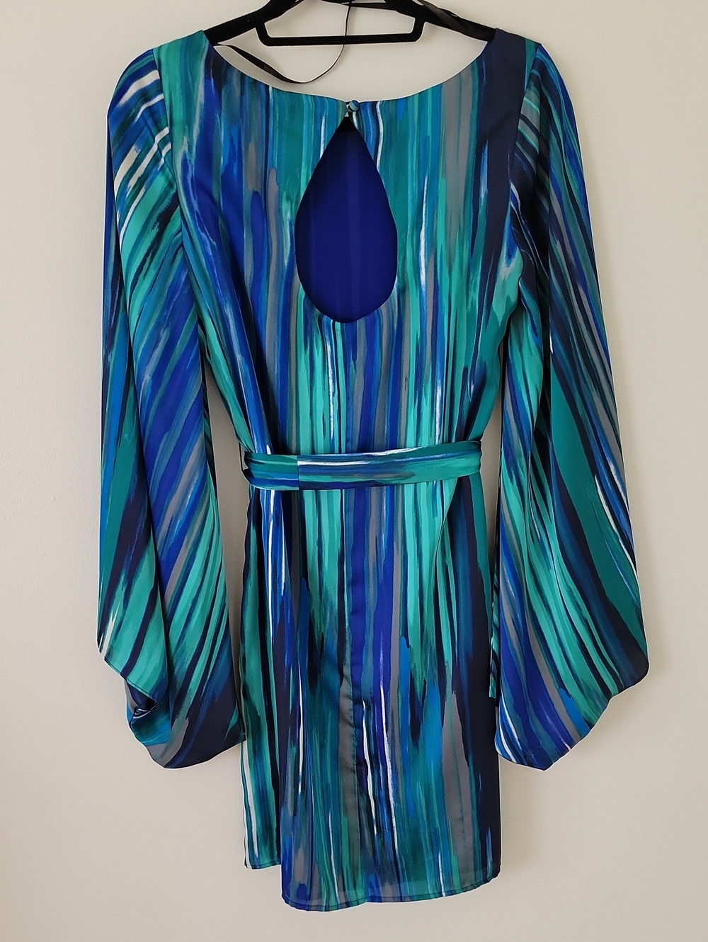 Laundry by Shelli Segal LA Abstract Blue Green Dress,retro,whimsy  Sz 6 Like New